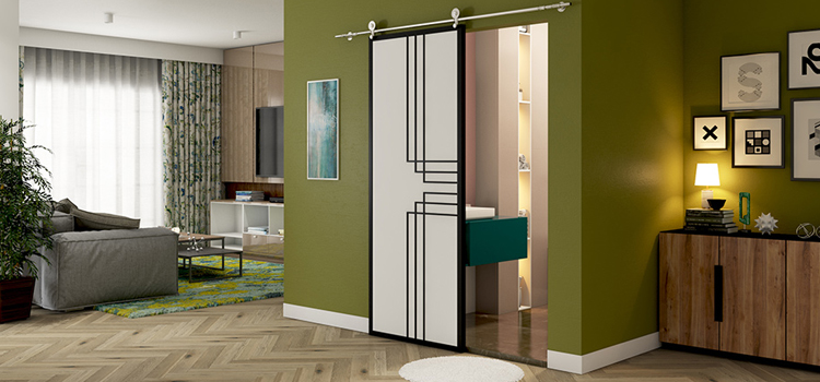 sliding bathroom door installation in Sausalito